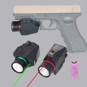 Scopes Tactical Nylon Weapon Gun Flashlight Red Green Dot Laser Pointer Sight for Airsoft Glock 17 19 CZ 75 1911 Hunting Lanterna Torch