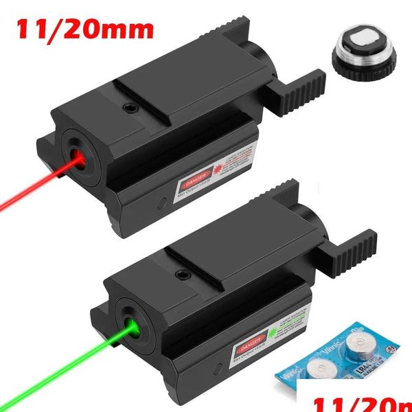 Scopes Tactique Red Green Dot Laser Sight Airsoft Pistolet 20 mm Picatinny Weaver Mount 11 mm Rail de queue 17 19 Cz-Red Drop Delivery Tactic Dhhjl