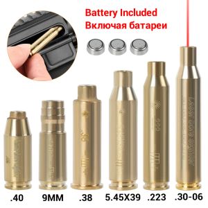 Scopes Tactical Red Laser Bore Sight Training Training Bullet Caliber .223 / 9mm / .308 / 7.62 / .45 / 5.45x39 Cartridge en laiton alésage pour la chasse