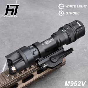 Scopes Tactical SF M952V Strobe LED LED WHITE SCOUT LUMIÈRE AIRSOFT TAMPILLE PLASSE avec double fonction queue QD 20mm Rail Mount de chasse Lampe