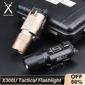 Scopes Tactical SureFir x300U Lampe de poche Fit 20 mm Rail x300 avec un interrupteur momentané constant Airsoft Hunting Arme Outdoor Light