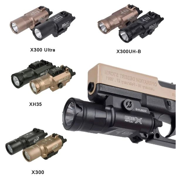 Scopes Tactical SureFire Masterfire Arme Light X300UHB XH35 X300 X300U Pistolet de pistole