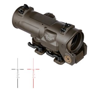 Scopes améliorées DR 1x4x à double but Scope Tactical 4x Maginier optique rouge Mildot Mildot Mildot Riflescope monoculaire pour la chasse aérienne