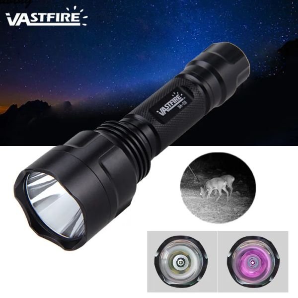 Scopes Vastfire C8 5W IR Hunting Linterna Tactical 850nm 940 nm Visión nocturna Visión Roja Control remoto Luz de arma de arma 1Mode