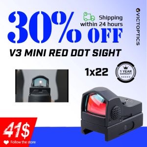 Scopes Victoptics Mini Red Dot Sight Hurting Riflescope Reflex Tactical Shuiting Collimator Sight with Auto Off Fonction Fit AirSoft
