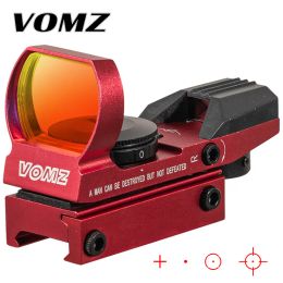 Scopes Vomz 20mm Railgeweercope Jacht Airsoft Optica Scope Holografische Red Dot Sight Reflex 4 dradenkruis Tactische scope