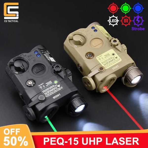 Scopes wadsn Airsoft PEQ15 PEQ15 Tactical Red Green Blue Laser IR FILL LUMIN