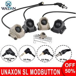 Scopes Wadsn Airsoft Unaxon SL MODBUTTON Switch Pression Fit 20mm Rail Tactical SF M600 Lampe de poche de chasse PEQ DBAL NGAL Laser