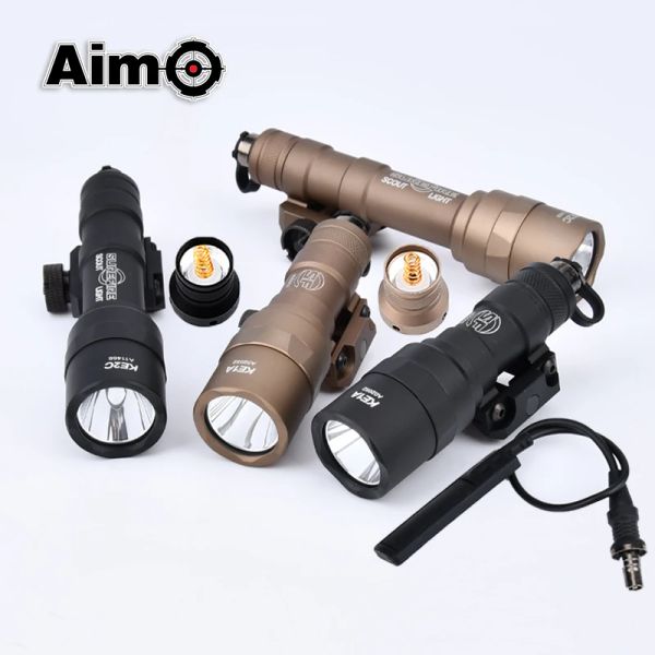 Scopes Wadsn Airsoft Arme Light Surefir M300 M300B Mini Scout Light Rifle AR15 HK416 M4 HUNTING METAL LED Lampe de poche Lancerna