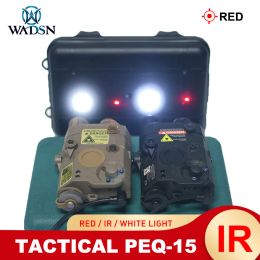 Scopes wadsn ar15 AirSoft PEQ15 AN / PEQ15 Red Dot Ir Laser Sight Tactical Arme Light White LED Lampe de poche LED HUNTING AR15RIFLE Rail 20 mm