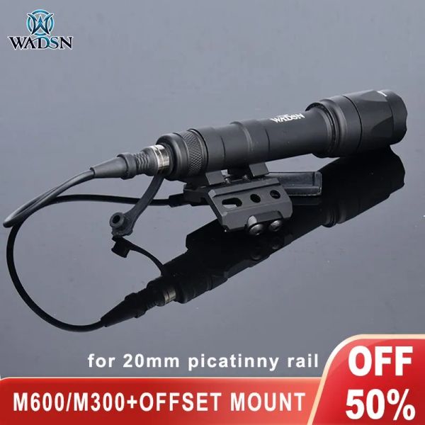 Scopes WADSN M300A Tactical Scout Armementlight M600C Mini Offset Mount Hunting Lamp Base Fit Picatinny Rail AirSoftAccessorie