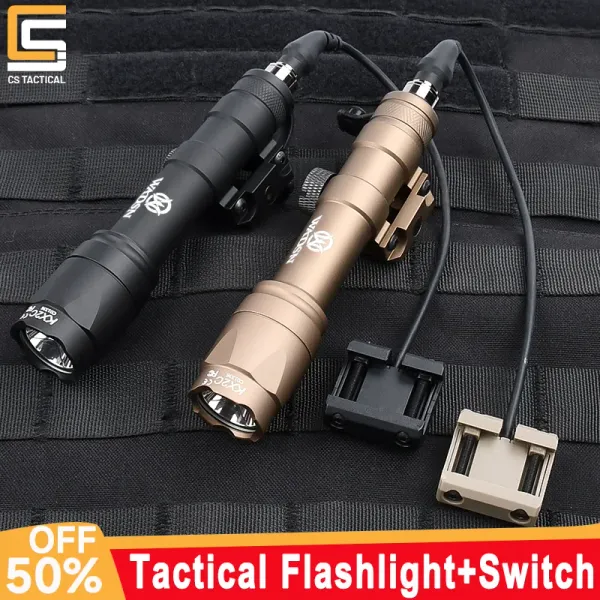 Scopes WADSN M600C M300A Tactical Flace Light White Light Hot Bouton Pression Interrupteur Fit 20 mm Rail Airsoft Hunting Arme Accessoires