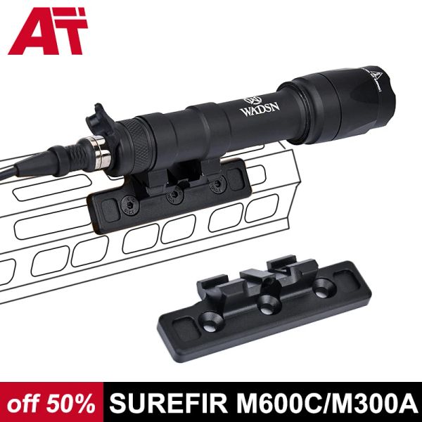 Scopes WADSN M600C M300A Tactical Flashlight Tactical Mlok KeyMod Offset Mount Rail Hunting Arme Scout Light M600 M300 AIRSOFT ACCESSOIRES