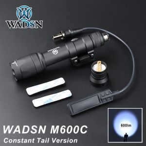 Scopes WADSN M600C Tactical AirSoft Surefir M600 Arme Scout LED LED 600lm Rifle Pleashlight Fit Hunting Rail 20 mm avec queue constante