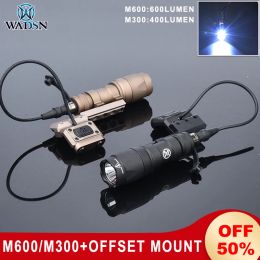 Scopes Wadsn Pressure Interrupteur Modbutton Surefir M600C M300 Tactical Pleash Lampy Mount Airsoft Hunting Arme Scout Adaptateur Light Base