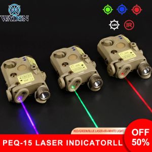 Scopes wadsn laser tactique PEQ 15 indicateur de points bleu vert rouge IR vise vue lampe de poche blanche LED de chasse éclaire