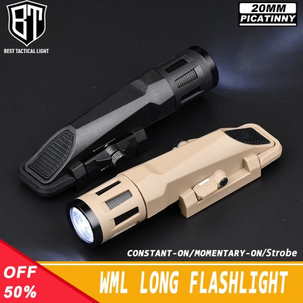 Scopes WML Long Tactical Plash Lampy Hunting Scout Pistol Gun Rifl Accessory constanton / momentaryon / stroBe Fit 20mm Picatinny Rail