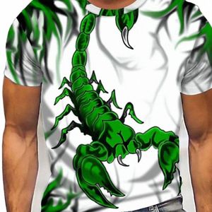 Scorpi Animal 3D imprimé t-shirt hommes rue Fi Style surdimensionné Hip Hop t-shirt été persalité tendance chemise j98E #