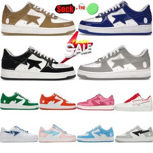 2024 Chaussures de créateurs pour hommes Femmes Sta Black Blanc Patent Cuir en cuir Suede gris Grey Silver Shark Pink Trainers Plaque-Forme Forme Out Walk Sneakers Casual Star Sneakers