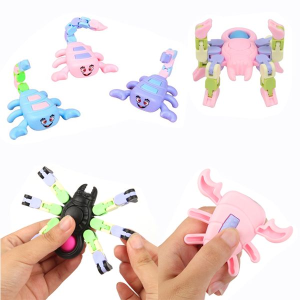 Scorpion Stress Relief Chain Toys Animal Animal Scorpion Track Track Spinner Fidget Toys Sensory Toys pour les enfants