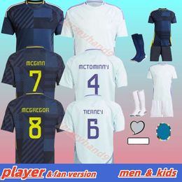 Escocia 2024 Euro Soccer Jersey Team National Team McGinn Football Shirt Kit Juque en casa azul azul marino Robertson blanco