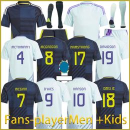 Escocia 2024 Jersey de fútbol 2025 Adams Equipo Nacional Escocés McGinn Tierney Dykes Camisa de fútbol Camiseta Establecer en casa azul marino