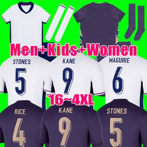 24 25 Camisa de fútbol de Inglaterra Bellingham Rashford Kane 2024 Euro Cup 24 25 Soccer Jersey Equipo nacional Home White White Away Kit Kit Kit Women Saka Rice Foden 16-4xl