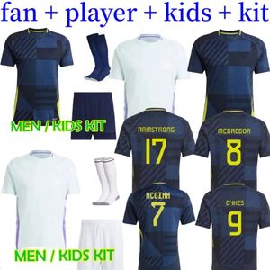 Schotland voetbalshirt 2024 Euro Cup ScoTTish 24 25 National Team Soccer Kids Kit Set Home Away 150 Year Anniversary Strip Heren Top Grote maten 4XL ROBERTSON DYKES JJ 3.26