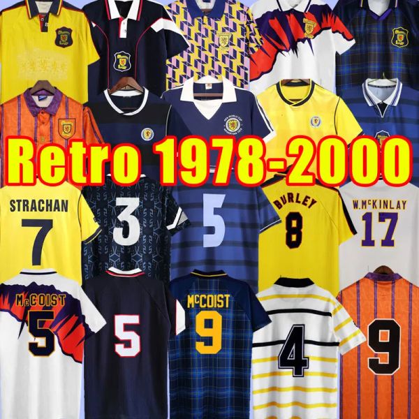 Ecosse Retro Soccer Jerseys Coupe du Monde Kits Bleus Classique Vintage Ecosse Rétro Football Chemise Tops Hendry Lambert Équipement Accueil 88 89 91 93 94 96 98 00 1978 1986 1988