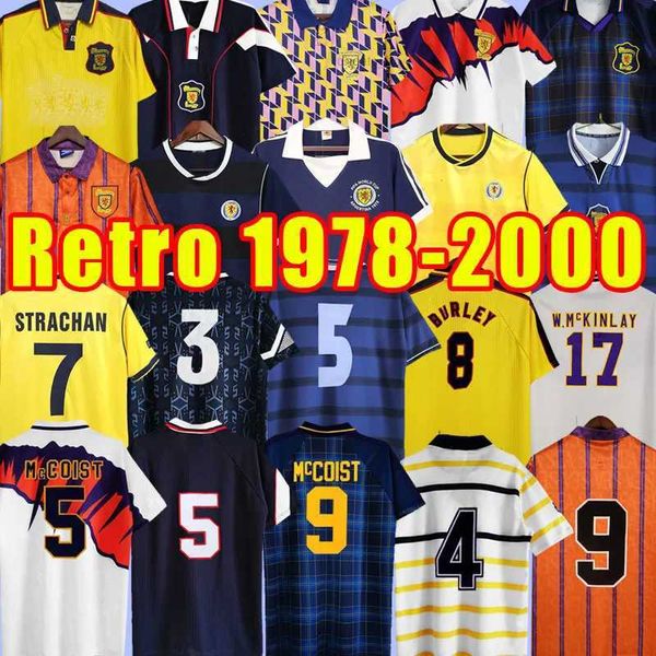 Scotland Retro Soccer Jerseys Coupe du monde Kits Blue Kits Classic Vintage Scotland Retro Football ShirtS Hendry Lambert Equipment Home 88 89 91 93 94 96 98 00 1978 1986 1988