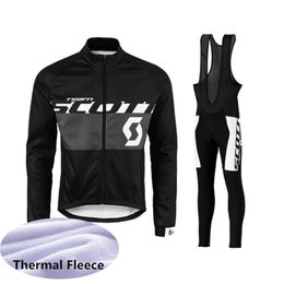 Scott lange mouwen mannen winter thermische fleece fietsen jersey set Ropa ciclismo maillot hombre fiets cycling kleding sportwear y21031307