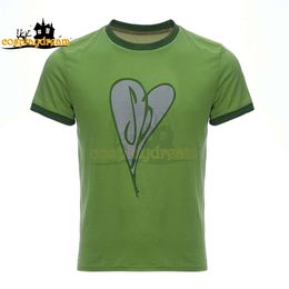 Scott Pilgrim Cosplay Costume coeur vert imprimé T-shirt hommes décontracté à manches courtes haut pour HalloweenCosplay