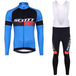 Scott Pro team maillot cycliste Maillot ciclismo Racing vêtements ropa ciclismo vélo à manches longues Tenues vélo chemise Bib Long Pants Set Y2103