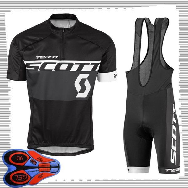 Scott Team Cycling Sleeves Jersey Bib Shorts SetS Mens Summer Souffer Road Bicycle Clothing Mtb Bike Tenues Sports Uni309c