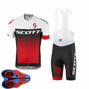 Scott Team Ropa Ciclismo Ademend Heren Cycling Korte Mouw Jersey Bib Shorts Set Summer Road Racing Kleding Outdoor Fiets Uniform Sports Pak S210042087