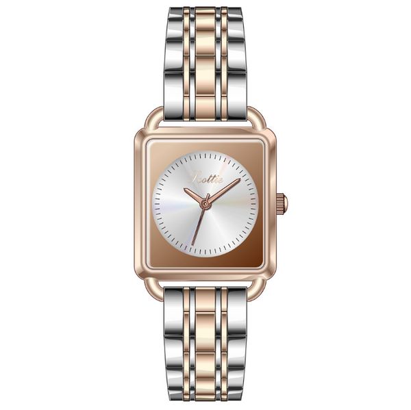 Scottie Brand 24 * 26MM Cadran Rectangle Grace Girls Montre Quartz Femmes Montres Choix Multicolore Bande En Acier Inoxydable Déesse Montres-bracelets