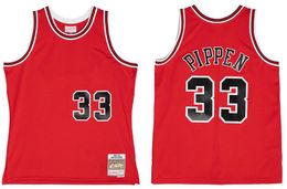 Scottie Pippen Designer Aangepaste basketbalshirts S-6XL Mitchell Ness jersey 2003-04 Mesh Hardwoods Classics retro jersey Heren Dames Jeugd wit rood zwart