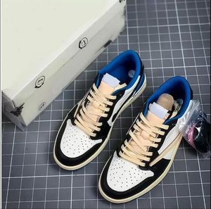 Scotts X Fragment Design OG 1S Lage Mens Basketball Luxe ontwerper Jumpman 1 Militaire Blue Womens Sneakers