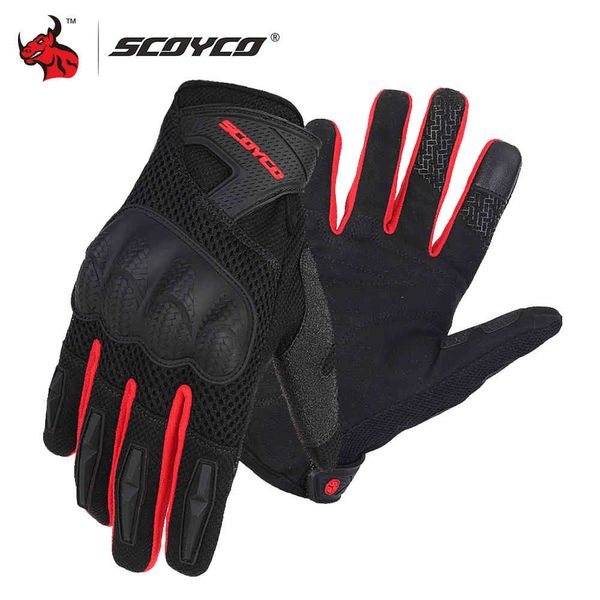 SCOYCO Moto été respirant maille Moto doigt complet Motocross course tout-terrain hommes gants de Moto