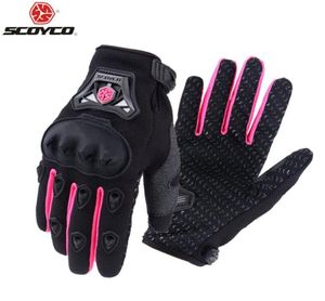 Scoyco Femmes Glants de moto Knight Full Finger Small Size S à XL Pink Mujer Luva Moto Race Female Gants M29W5409802