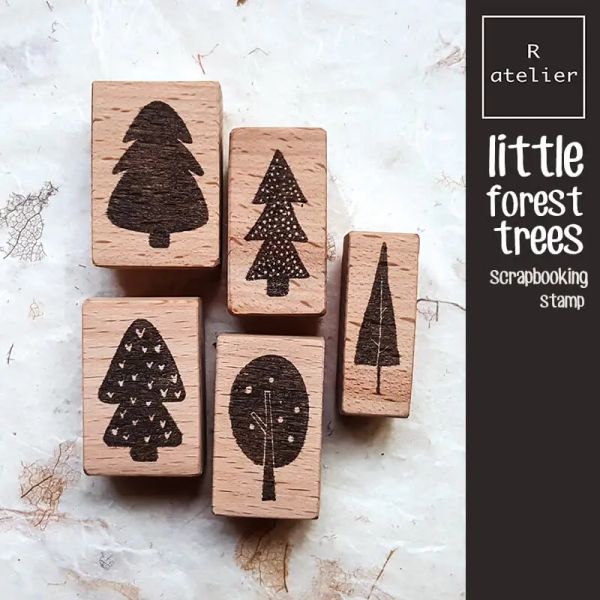 Tampon de scrapbooking vintage Little Forest Trees Journal Journaling Scrapbook Tampons