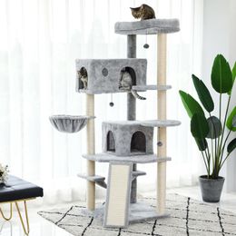 Scratchers 2022 Nouveau design de luxe grand chat cadre d'escalade multicouche griffoir avec arbre à chat en sisal résistant Kittern aire de jeux