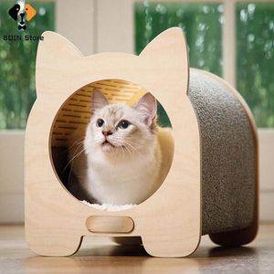 Scratchers 3 en 1 chat griffoir lit cadre d'escalade arbre grimper jouets pour chats maison conception griffes soin animal gratter protéger meubles