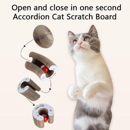 Scratchers Accordeon Cat Scratching Board Caip Kittens Scratch Board golfbord Golde papier Cat Accessoires Bell Cat Traintable