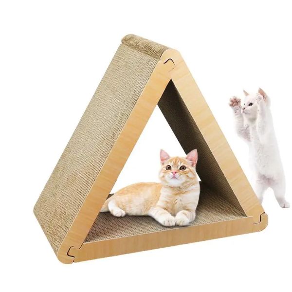 Rascadores de cartón para gatos, almohadilla corrugada vertical reciclable para rascar, suministros de entretenimiento para mascotas, juguetes para gatos para sala de juegos