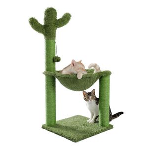 Scratchers Cat Activity Tree met krabpaal van geweven sisal kattenbomen en torens voor kleine katten kittenspet bedden