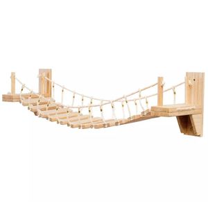 Griffoirs pour chat, pont mural, cadre d'escalade pour chats, affûteur de griffes en bois et corde de sisal pour meubles muraux d'arbre, jouets pour chats 90 cm 140 cm