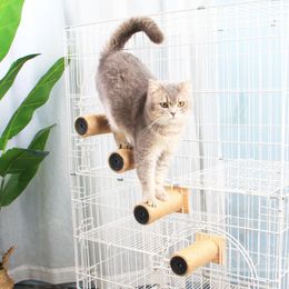 Rascadores Jaula para gatos, poste de escalera de sisal, poste rascador para gatos montado en la pared, árbol de actividades para gatitos, estantes de pared DIY, escalones, muebles de juguete para gatos