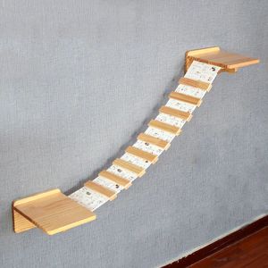 Griffoirs Cadre d'escalade pour Chat Pont pour Chat pour Animaux de Compagnie Maison d'arbre Plate-Forme de Saut de Chaton en Bois Bricolage Meubles muraux pour Animaux de Compagnie Maison d'arbre Jouet pour Chat