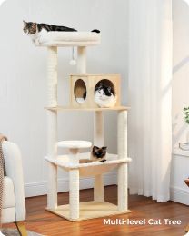 Scratchers Muebles de gato Scratchers Torre de árbol de gato multinivel con poste de scratchs de condominio para muebles de gato House Scratcher Cat Supplies